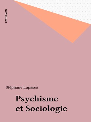 cover image of Psychisme et Sociologie